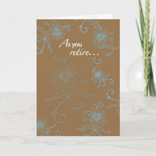 Retirement, Brown With Blue Swirls Card