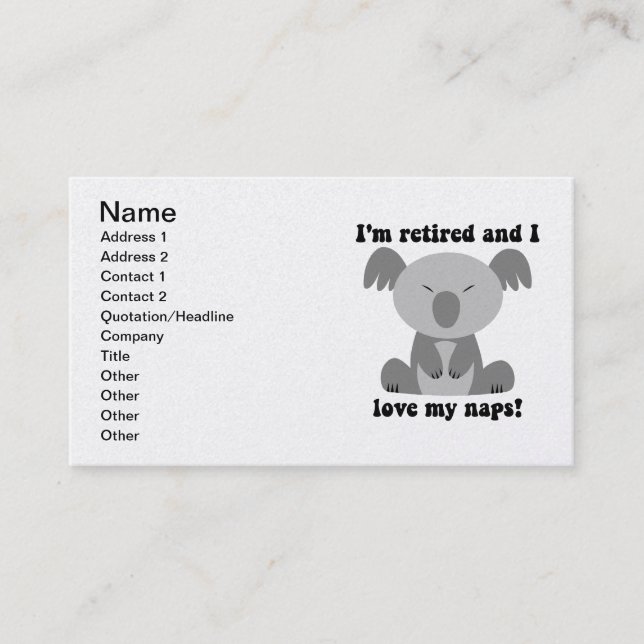 retirement business card (Front)