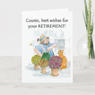 Retirement Card for a Cousin - Gardener