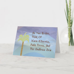 Retirement Card General, Rainbow & Palm Tree