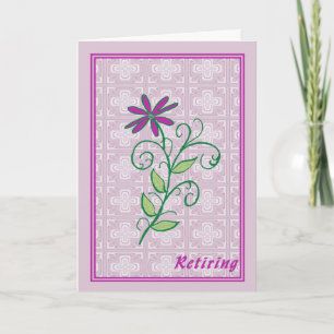 Retirement Card, Lavender with Flower Card
