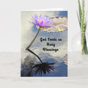Retirement Card with Water Lily, Religious