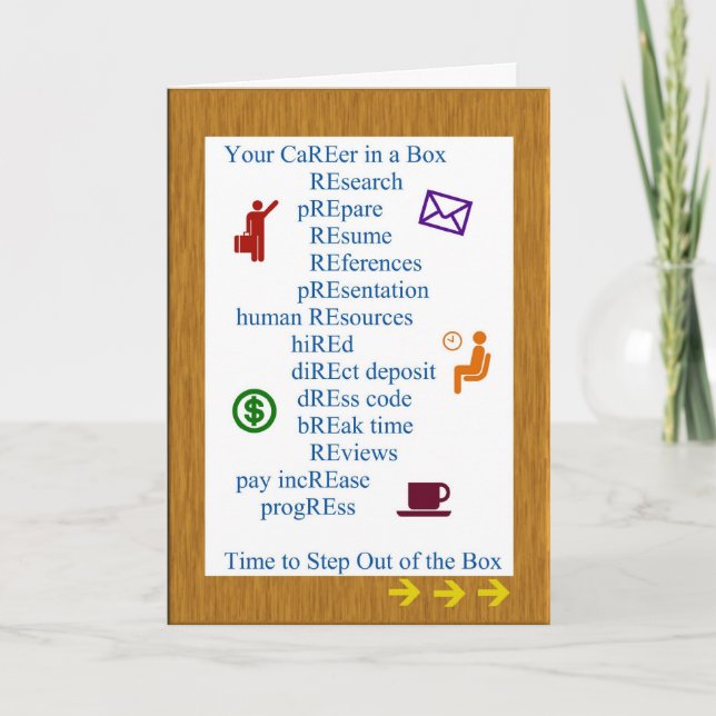 Retirement Career in a Box Greeting Card (Front)