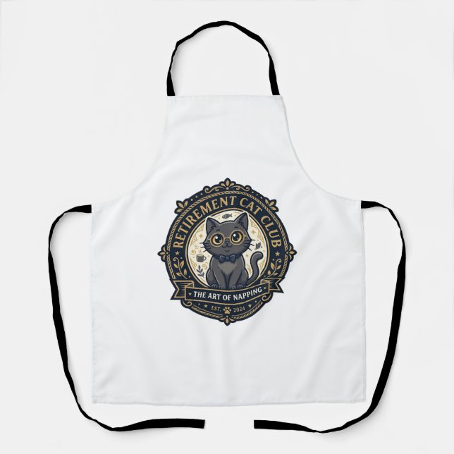 Retirement Cat Cat Dad Gift Idea - Retirement Cat  Apron (Front)
