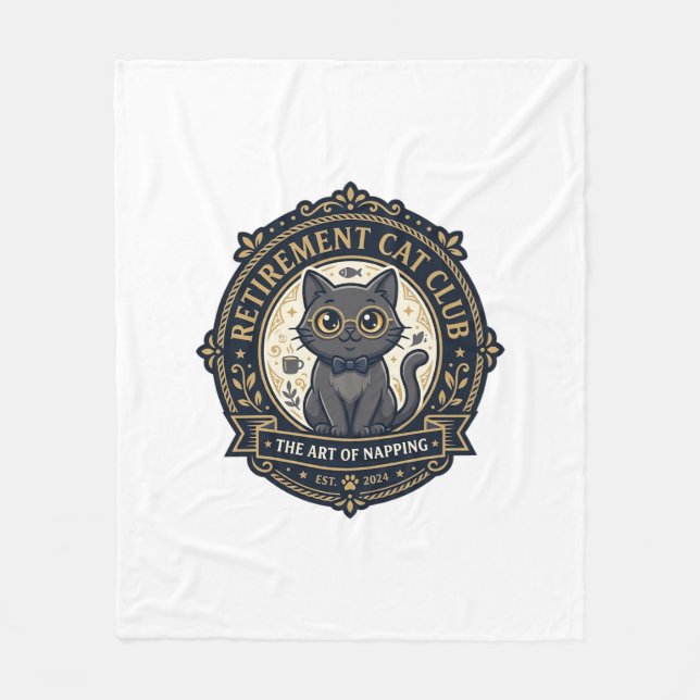 Retirement Cat Cat Dad Gift Idea - Retirement Cat  Fleece Blanket (Front)
