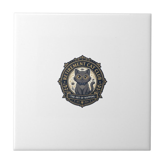 Retirement Cat Cat Dad Gift Idea - Retirement Cat  Tile (Front)