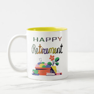 Retirement Celebration Design Two-Tone Coffee Mug
