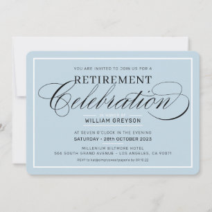 RETIREMENT CELEBRATION DINNER modern pale blue Invitation