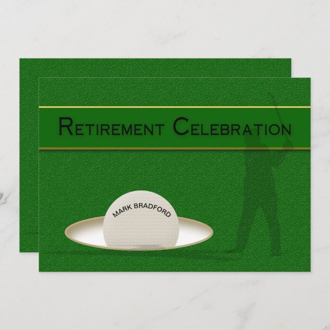 Retirement Celebration for Golfer - Golf Ball Invitation (Front/Back)