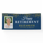 Retirement Celebration Party Glitter Photo Blue