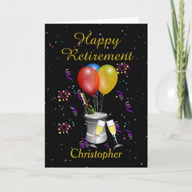 Retirement Champagne Celebration Card (Front)
