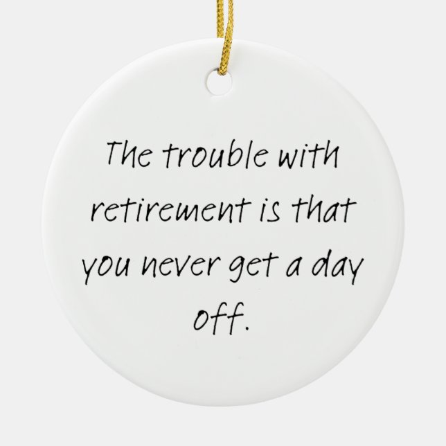 Retirement christmas  ceramic tree decoration (Front)