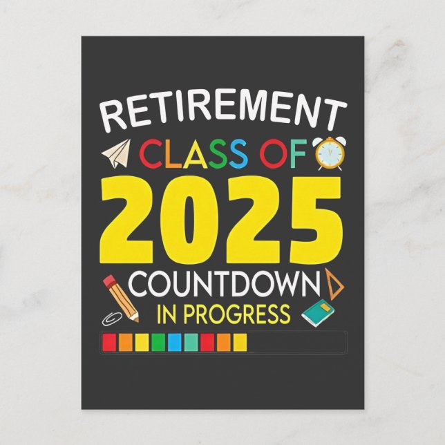 Retirement Class of 2025 Countdown in Process Postcard (Front)