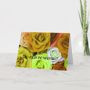 Retirement Coloured Roses Card