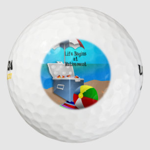 Retirement - Colourful Beach Theme Golf Balls