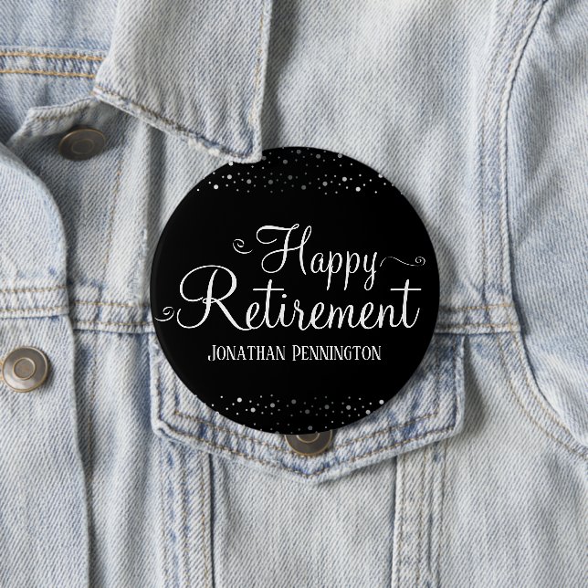 Retirement Confetti 10 Cm Round Badge (In Situ)