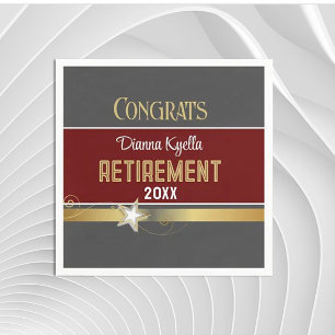 Retirement congrats! Customised, Classy Napkin