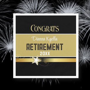 Retirement congrats!  Customised, Classy Napkin