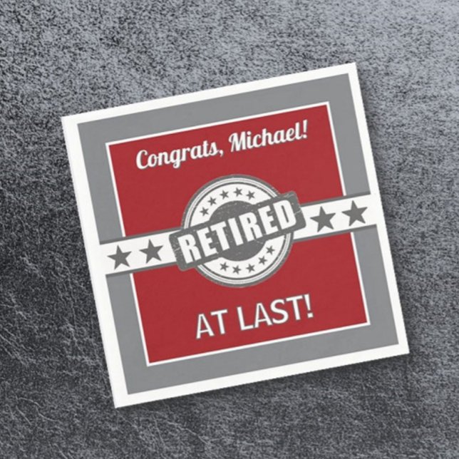 Retirement Congrats! personalised party Napkin (Creator Uploaded)