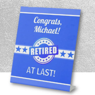 Retirement Congrats! personalised party Pedestal Sign