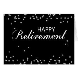 Retirement Congratulations Black with Silver Spark