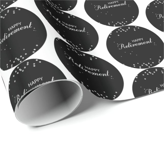 Retirement Congratulations Black with Silver Spark Wrapping Paper (Roll Corner)