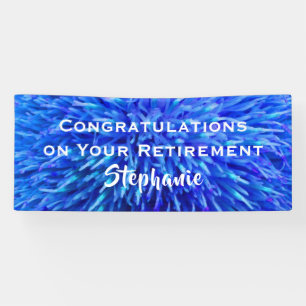 Retirement Congratulations Blue Floral Closeup  Banner