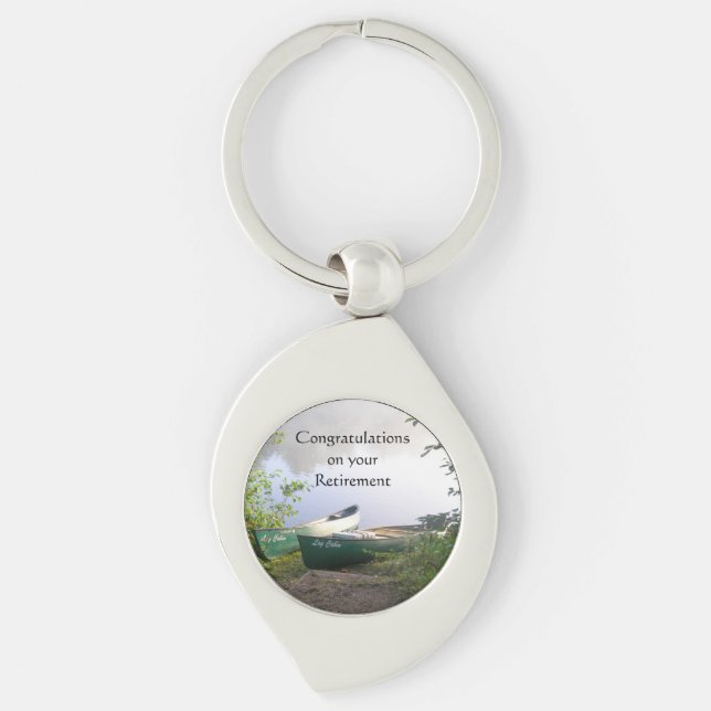 Retirement Congratulations Canoes Next Adventure Key Ring (Front)