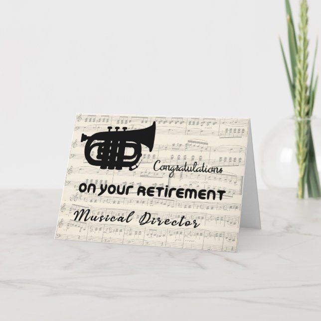 Retirement Congratulations Card for Music Director (Front)