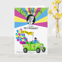 Retirement Congratulations for Him Photo Retro Car