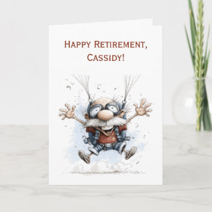 Retirement Congratulations, Happy Man Parachuter Card