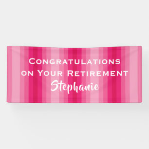 Retirement Congratulations Pink Stripe Jumbo Banner