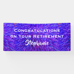 Retirement Congratulations Purple Floral Closeup Banner