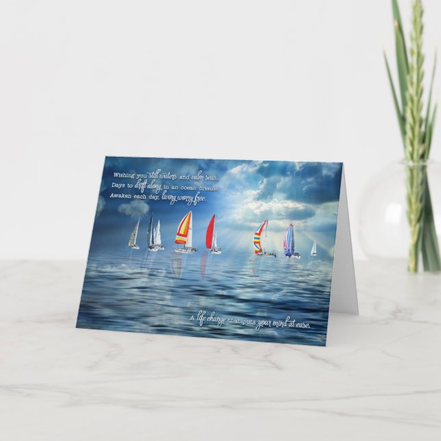 Retirement Congratulations Sailing the Sea Theme Card (Front)