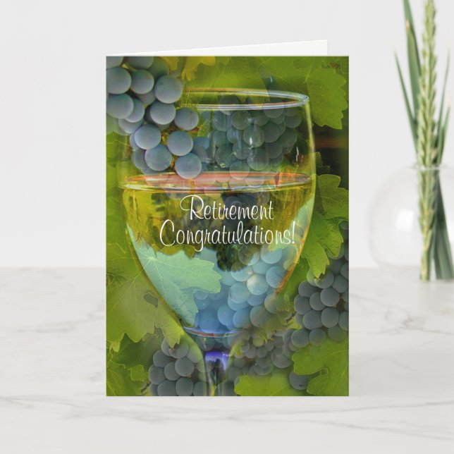 Retirement Congratulations Wine Humour Card (Front)