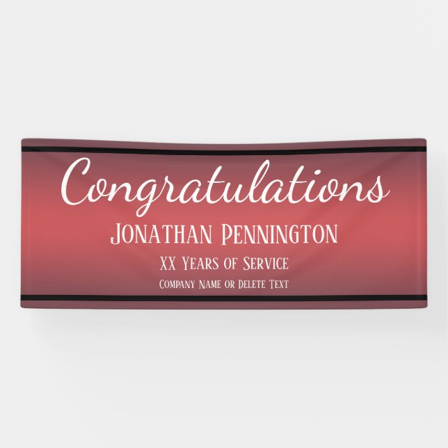 Retirement Congratulations Years of Service Banner (Horizontal)