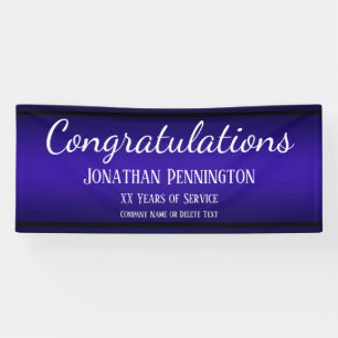 Retirement Congratulations Years of Service Blue Banner