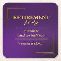 Retirement Corporate Elegant Purple Gold