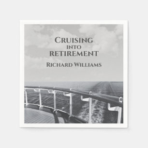 Retirement Cruising into Retirement Cruise Ship  Napkin