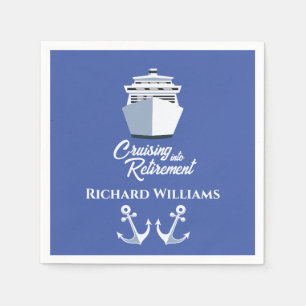 Retirement Cruising into Retirement Cruise Ship  Napkin
