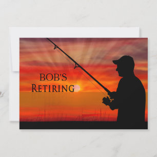 RETIREMENT DINNER INVITATION - FISHING SUNSET -