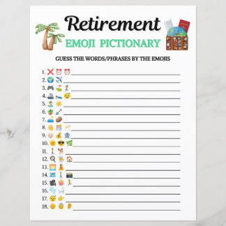 Retirement Emoji Pictionary Game