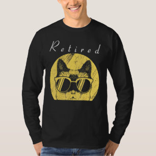 Retirement Fathers Day Cool Cat Sunglasses T-Shirt