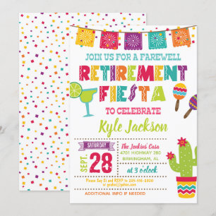 Retirement Fiesta Invitation - White