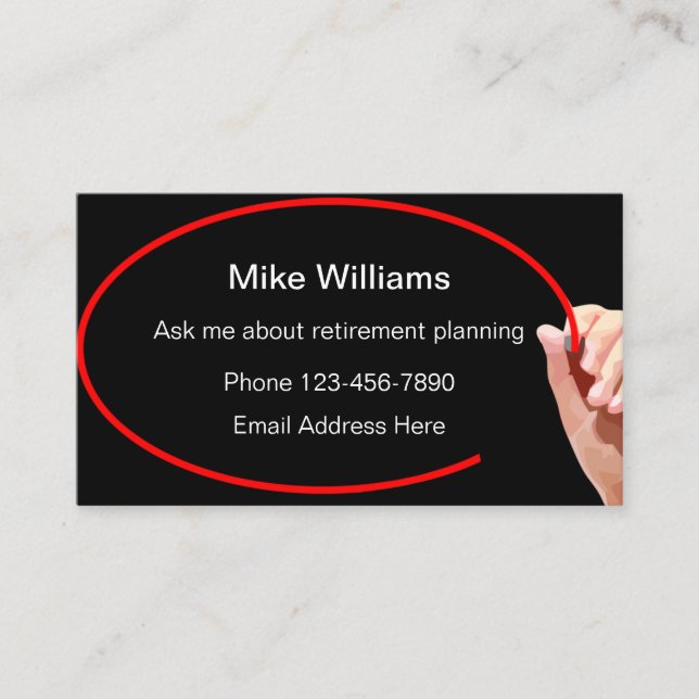 Retirement Financial Planning Business Card (Front)