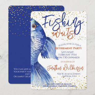 Retirement Fishing Awaits Party Invitation