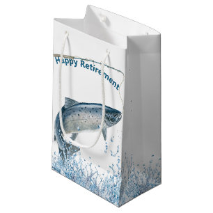 Retirement Fishing Pole and Fish Small Gift Bag