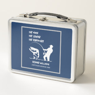 Retirement Fishing the Rodfather Big Fish Metal Lunch Box
