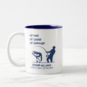 Retirement Fishing the Rodfather Big Fish  Two-Tone Coffee Mug