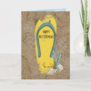 Retirement flip-flop in sand card